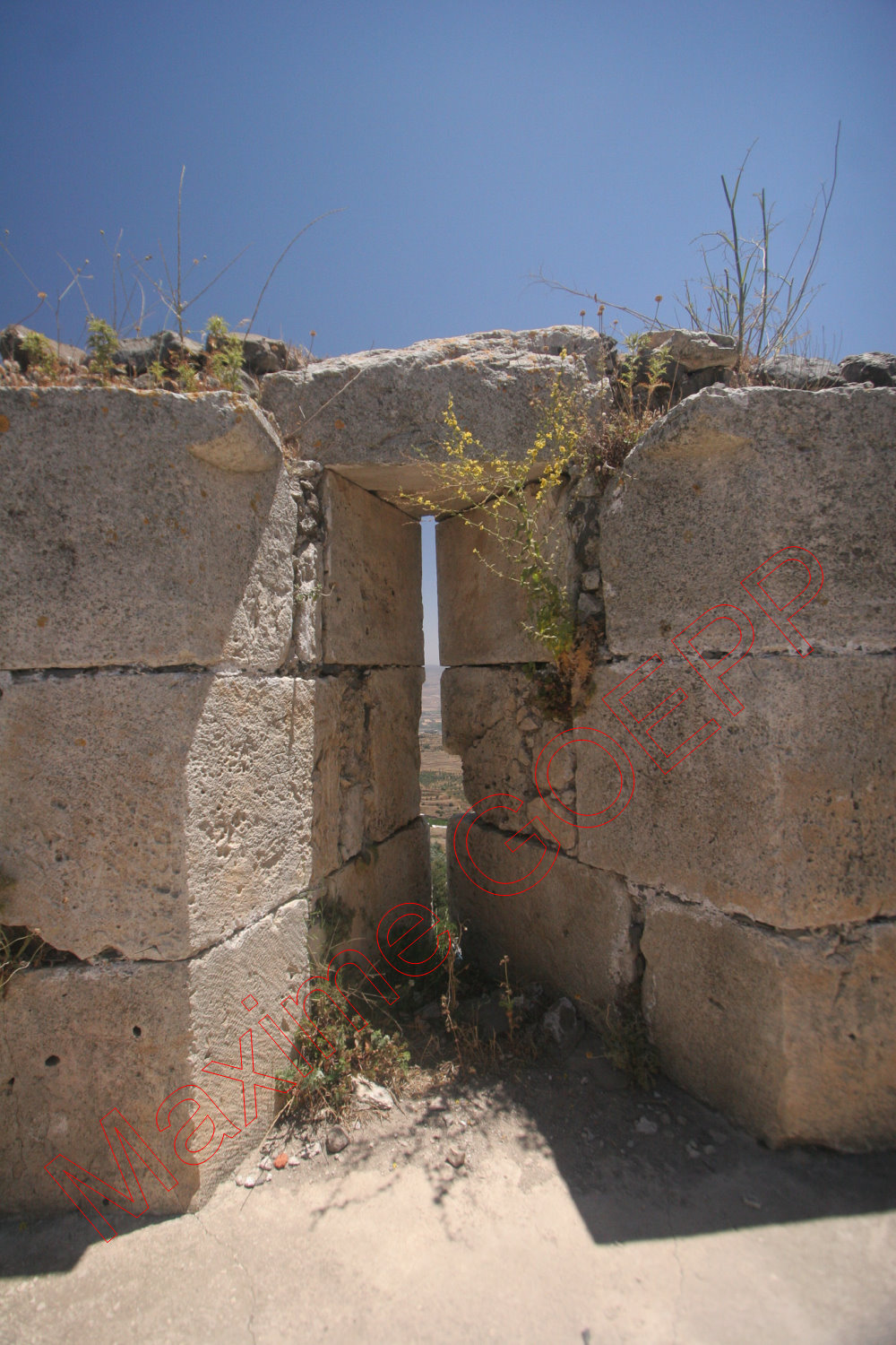 Secteur 7. Courtine 32-29, front est, galerie supérieure vue du sud, archère. (cl. Maxime Goepp 2008).