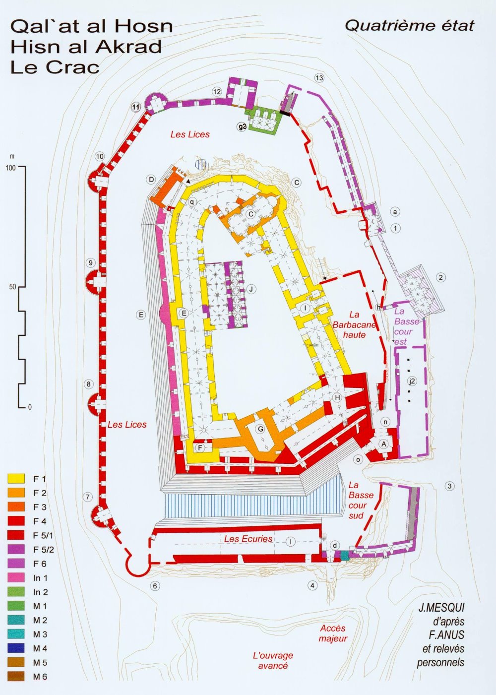 Proposition de plan de restitution du Crac à l'époque franque (Jean Mesqui 2001)