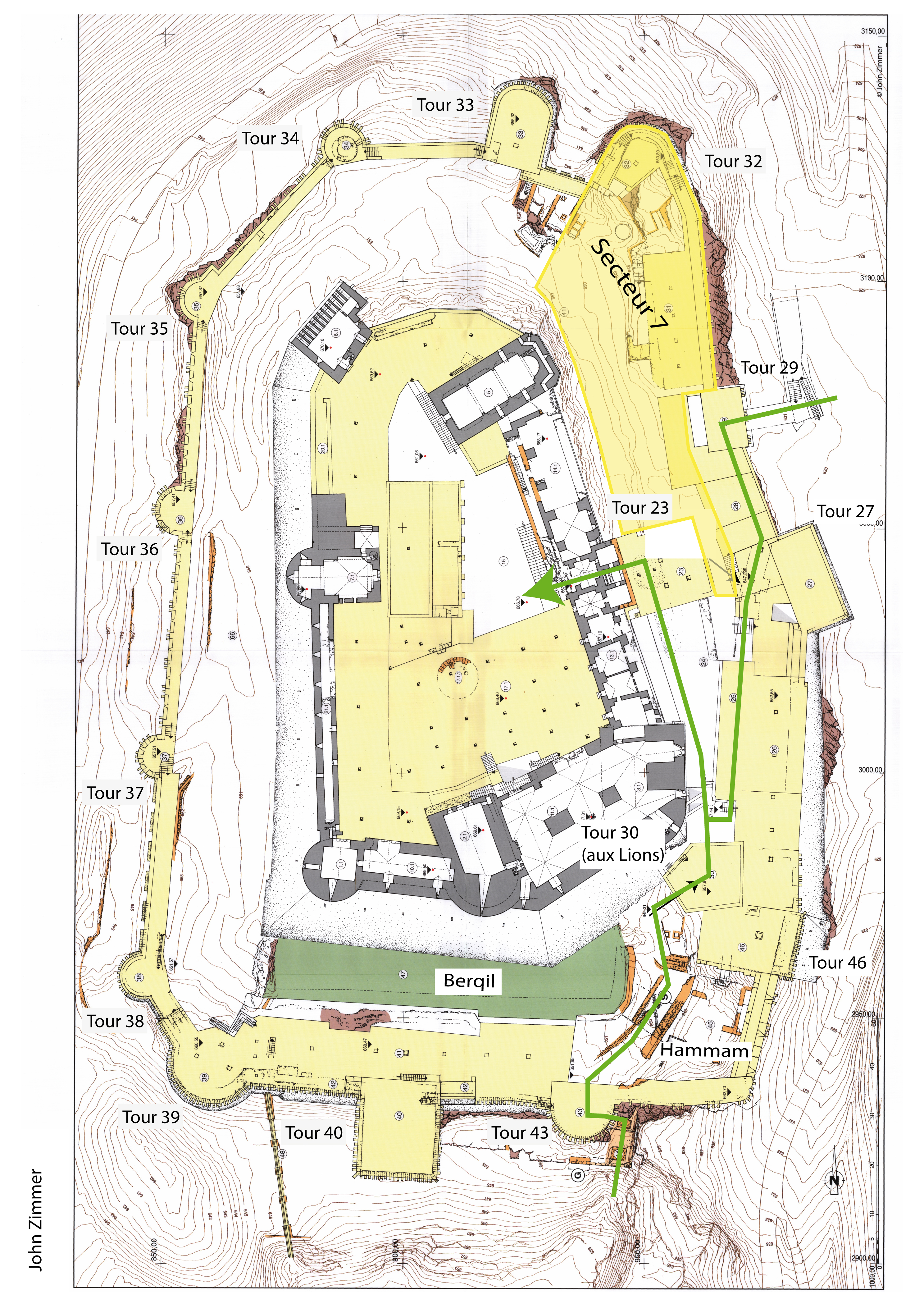 Secteur 7 : Plan de situation (fond de plan John Zimmer)